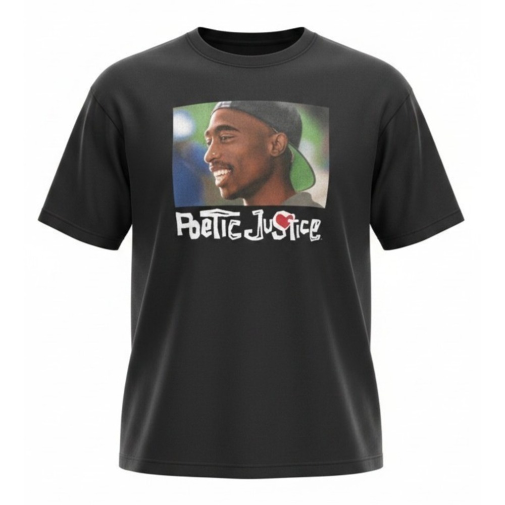Poetic Justice Tupac Graphic Tee Mens 3X Black Hip Hop 90s Film Shirt AS-IS
